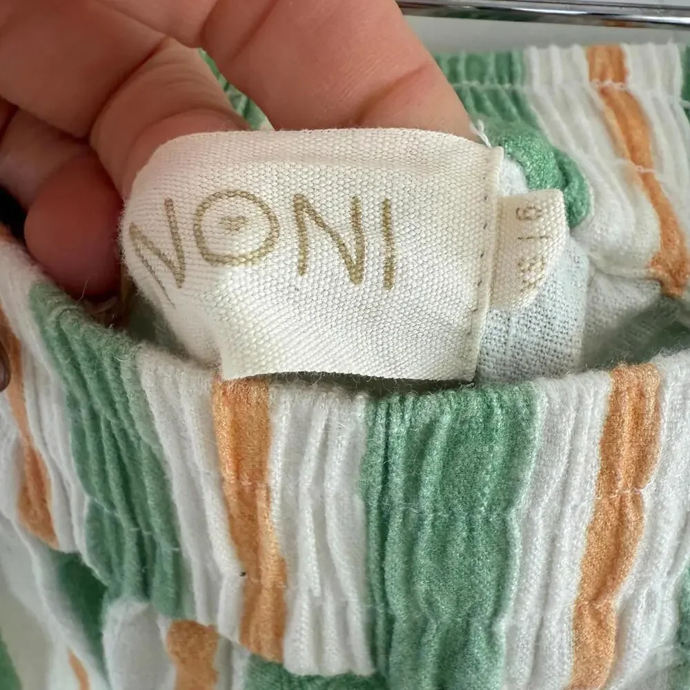 Anthropologie Noni Wide Leg Striped Linen Pants - Picture 2 of 5